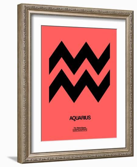 Aquarius Zodiac Sign Black-NaxArt-Framed Art Print