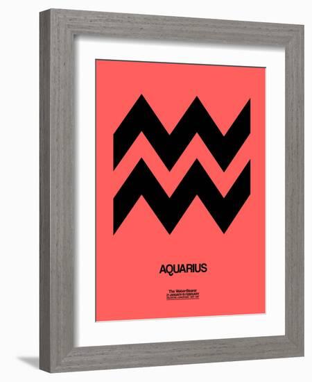 Aquarius Zodiac Sign Black-NaxArt-Framed Art Print