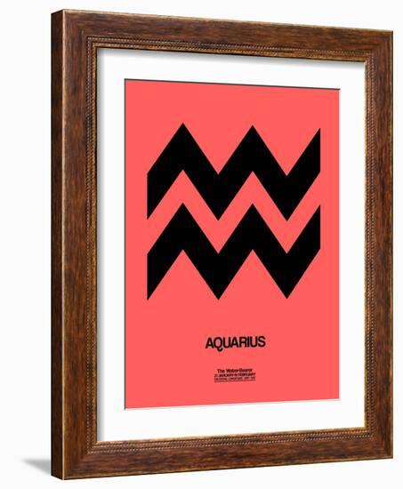 Aquarius Zodiac Sign Black-NaxArt-Framed Art Print