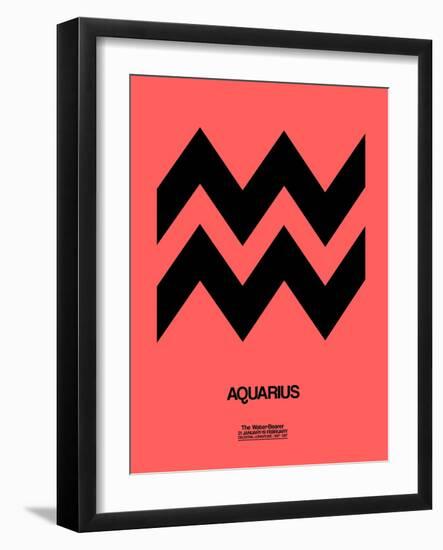 Aquarius Zodiac Sign Black-NaxArt-Framed Art Print