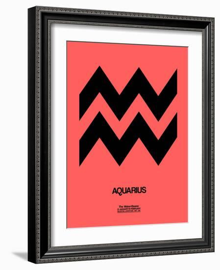 Aquarius Zodiac Sign Black-NaxArt-Framed Art Print