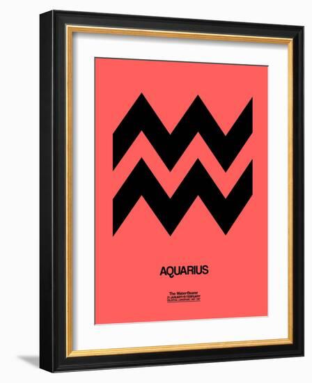 Aquarius Zodiac Sign Black-NaxArt-Framed Art Print