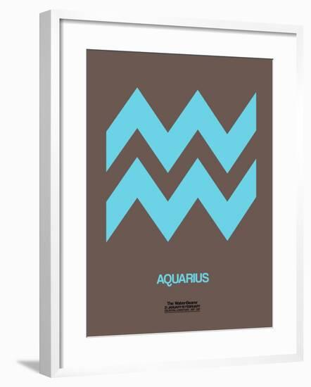 Aquarius Zodiac Sign Blue-NaxArt-Framed Art Print