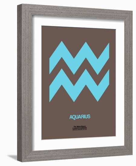 Aquarius Zodiac Sign Blue-NaxArt-Framed Art Print