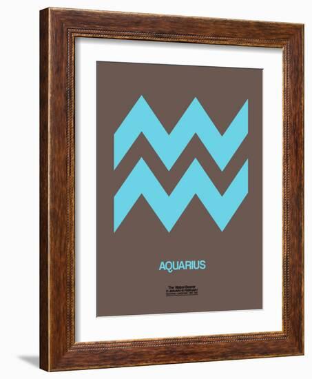 Aquarius Zodiac Sign Blue-NaxArt-Framed Art Print