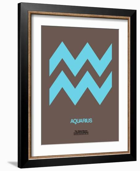 Aquarius Zodiac Sign Blue-NaxArt-Framed Art Print