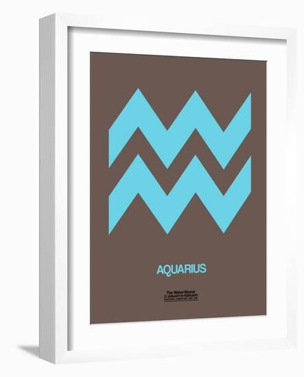 Aquarius Zodiac Sign Blue-NaxArt-Framed Art Print