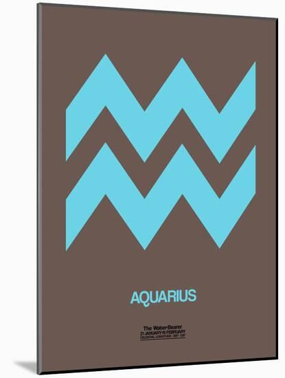 Aquarius Zodiac Sign Blue-NaxArt-Mounted Art Print