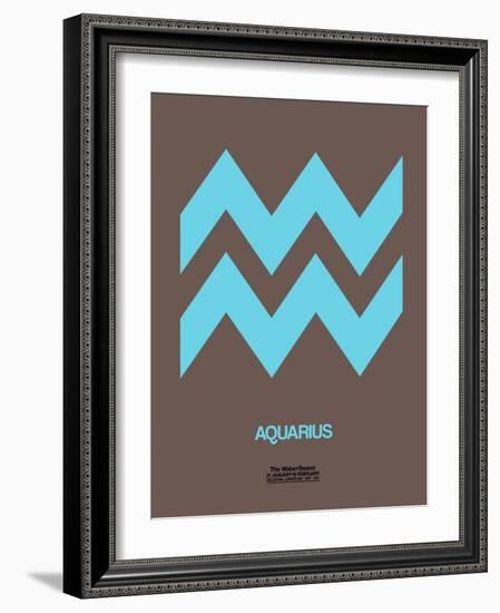 Aquarius Zodiac Sign Blue-NaxArt-Framed Art Print