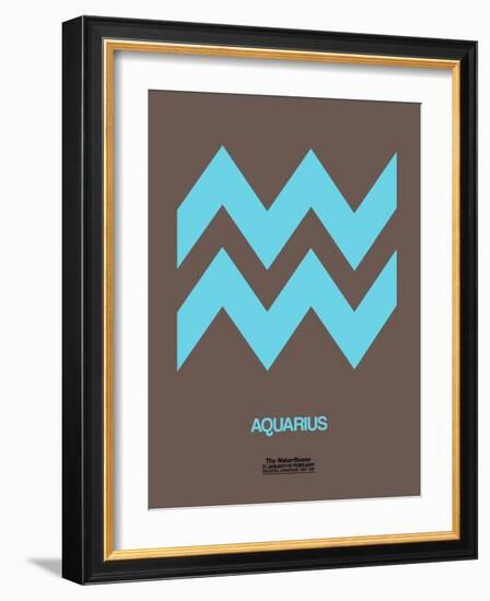 Aquarius Zodiac Sign Blue-NaxArt-Framed Art Print