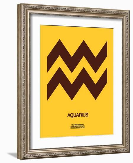 Aquarius Zodiac Sign Brown-NaxArt-Framed Art Print