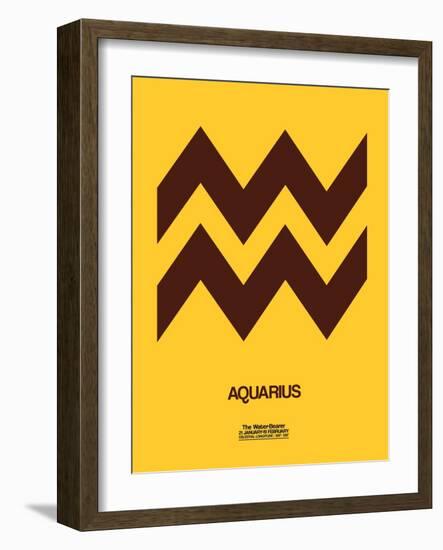 Aquarius Zodiac Sign Brown-NaxArt-Framed Art Print