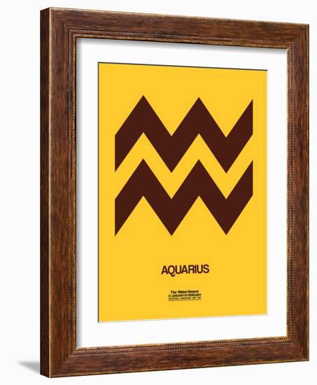 Aquarius Zodiac Sign Brown-NaxArt-Framed Art Print