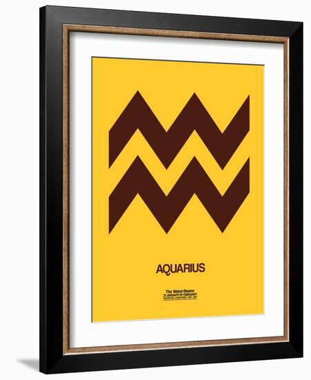 Aquarius Zodiac Sign Brown-NaxArt-Framed Art Print