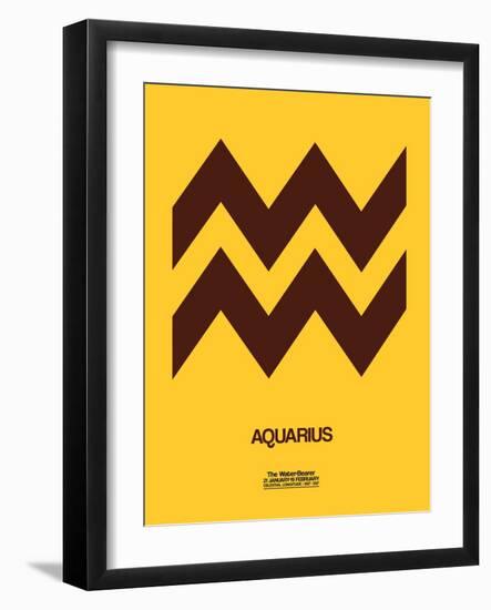 Aquarius Zodiac Sign Brown-NaxArt-Framed Art Print