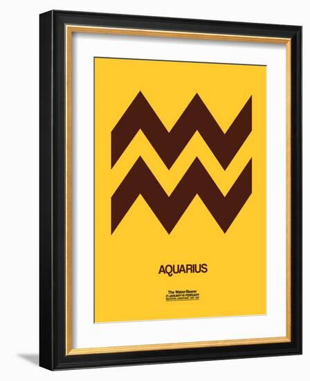 Aquarius Zodiac Sign Brown-NaxArt-Framed Art Print