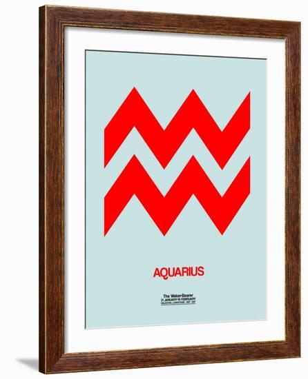 Aquarius Zodiac Sign Red-NaxArt-Framed Art Print