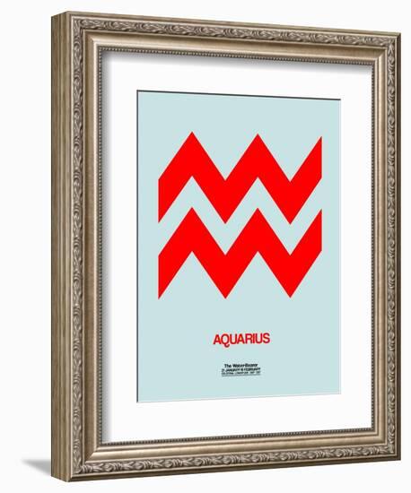 Aquarius Zodiac Sign Red-NaxArt-Framed Art Print