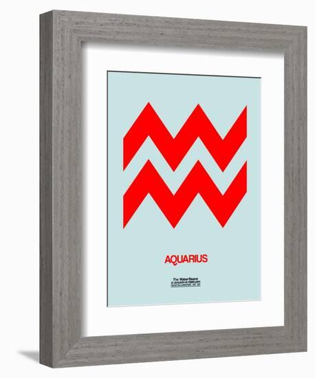 Aquarius Zodiac Sign Red-NaxArt-Framed Art Print