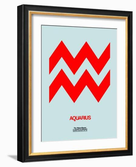 Aquarius Zodiac Sign Red-NaxArt-Framed Art Print