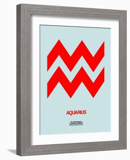 Aquarius Zodiac Sign Red-NaxArt-Framed Art Print