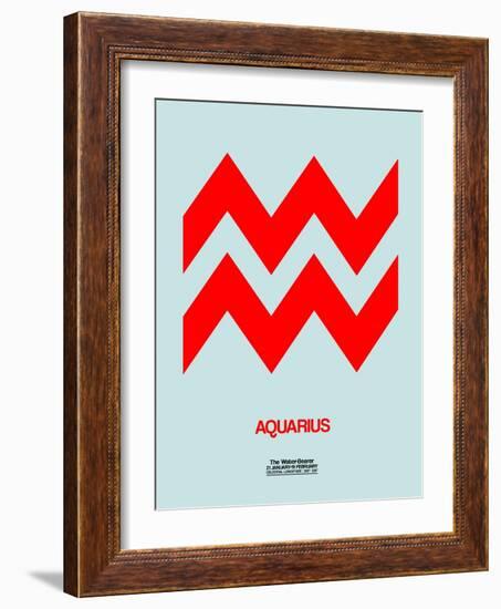 Aquarius Zodiac Sign Red-NaxArt-Framed Art Print