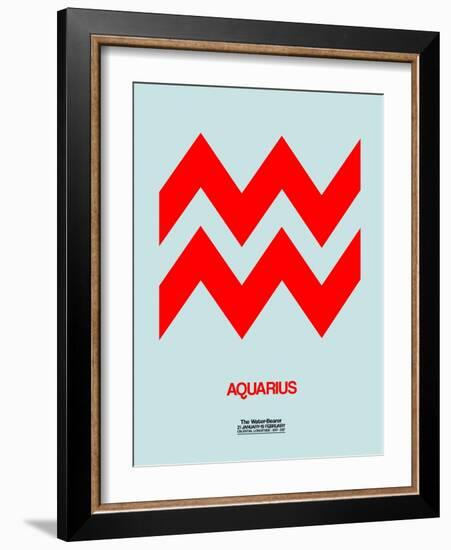 Aquarius Zodiac Sign Red-NaxArt-Framed Art Print