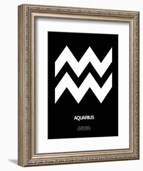 Aquarius Zodiac Sign White-NaxArt-Framed Art Print