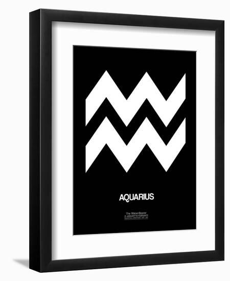 Aquarius Zodiac Sign White-NaxArt-Framed Art Print