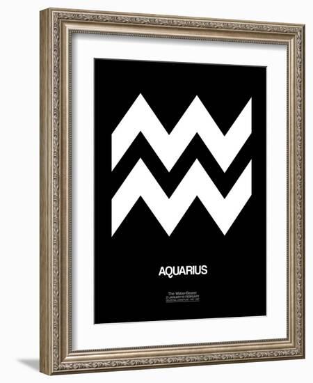 Aquarius Zodiac Sign White-NaxArt-Framed Art Print