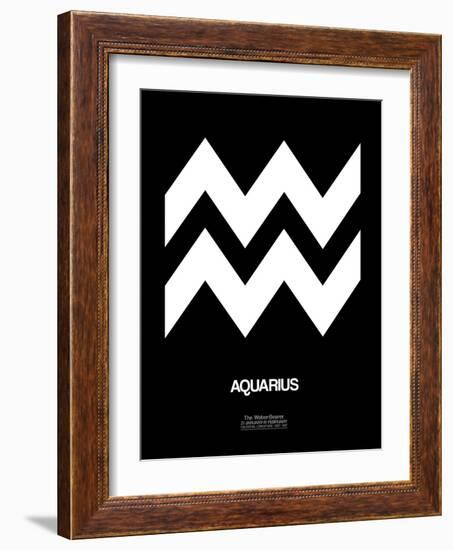 Aquarius Zodiac Sign White-NaxArt-Framed Art Print