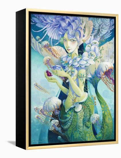 Aquatic Coffee Break-David Galchutt-Framed Premier Image Canvas