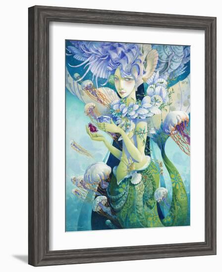 Aquatic Coffee Break-David Galchutt-Framed Giclee Print