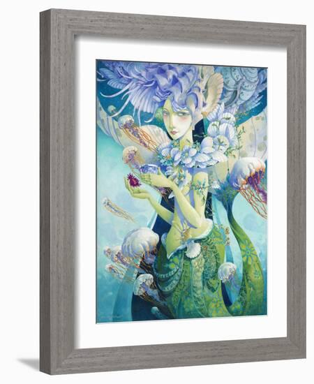 Aquatic Coffee Break-David Galchutt-Framed Giclee Print