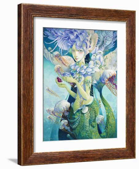 Aquatic Coffee Break-David Galchutt-Framed Giclee Print