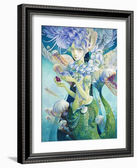 Aquatic Coffee Break-David Galchutt-Framed Giclee Print