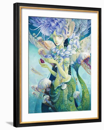 Aquatic Coffee Break-David Galchutt-Framed Giclee Print