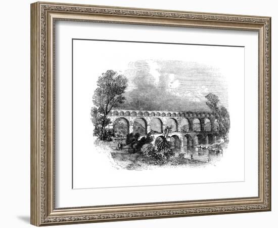 Aqueduct of Nimes at the Pont Du Gard, France, 1886-null-Framed Giclee Print