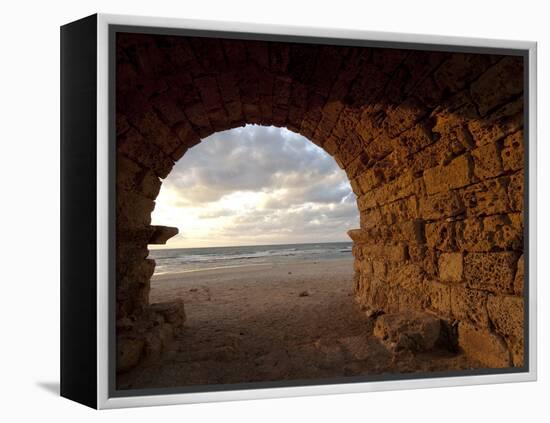 Aqueduct Ruins, Caesarea, Israel-Ellen Clark-Framed Premier Image Canvas