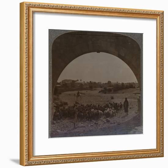 'Aqueduct showing Jericho through Arch', c1900-Unknown-Framed Photographic Print