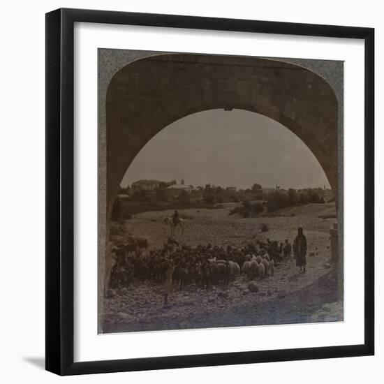 'Aqueduct showing Jericho through Arch', c1900-Unknown-Framed Photographic Print