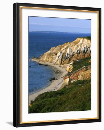 Aquinnah (Gay Head) Cliffs, Martha's Vineyard, Massachusetts, USA-Charles Gurche-Framed Photographic Print