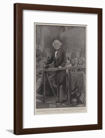 Ar Aremenian Question, Mr Gladstone Speaking at the Town Meeting at Liverpool-Sydney Prior Hall-Framed Giclee Print