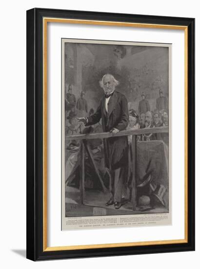 Ar Aremenian Question, Mr Gladstone Speaking at the Town Meeting at Liverpool-Sydney Prior Hall-Framed Giclee Print