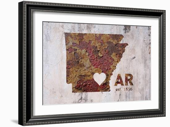 AR Rusty Cementwall Heart-Red Atlas Designs-Framed Giclee Print