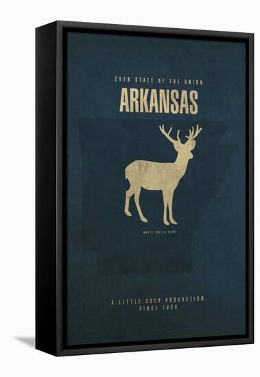 AR State Minimalist Posters-Red Atlas Designs-Framed Premier Image Canvas