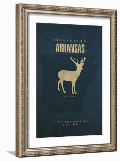 AR State Minimalist Posters-Red Atlas Designs-Framed Giclee Print