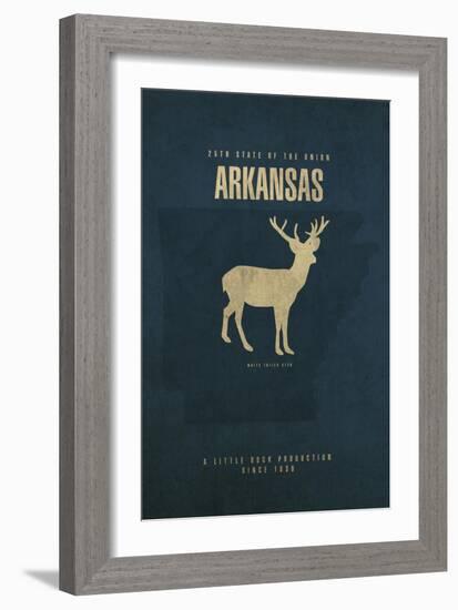 AR State Minimalist Posters-Red Atlas Designs-Framed Giclee Print