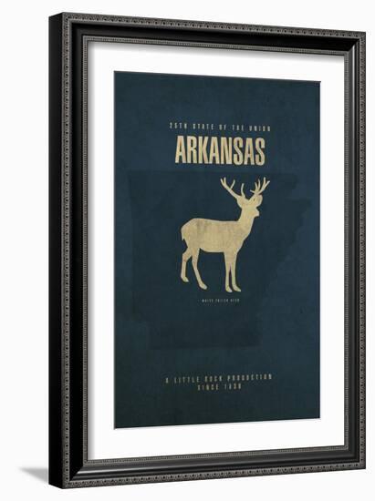 AR State Minimalist Posters-Red Atlas Designs-Framed Giclee Print