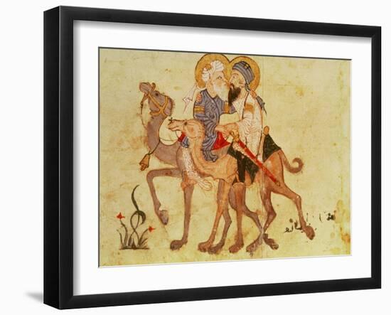 Arab 3929 F.122 Farewells of Abu-Zayd and Al-Harith before the Return to Mecca-null-Framed Giclee Print